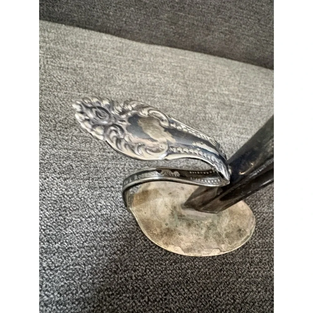 Flatware Bud Vase‎ Fabricated From Vintage Silverplated Spoon & Knife Vignette